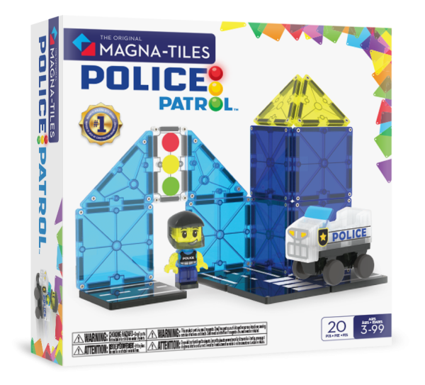 Обложка книги «MAGNA-TILES магнитный конструктор Патруль полиции, 20 деталей»