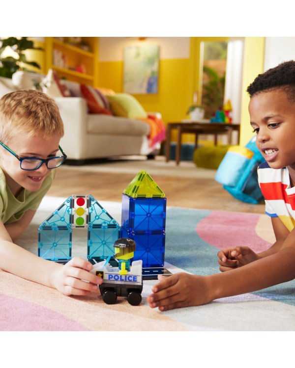 Дополнительное изображение книги «MAGNA-TILES магнитный конструктор Патруль полиции, 20 деталей»