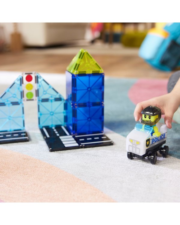 Дополнительное изображение книги «MAGNA-TILES магнитный конструктор Патруль полиции, 20 деталей»