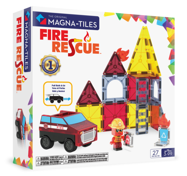 Обложка книги «MAGNA-TILES магнитный конструктор Пожарная служба, 27 деталей»