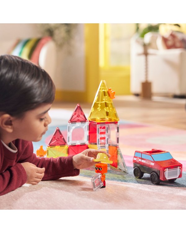Дополнительное изображение книги «MAGNA-TILES магнитный конструктор Пожарная служба, 27 деталей»