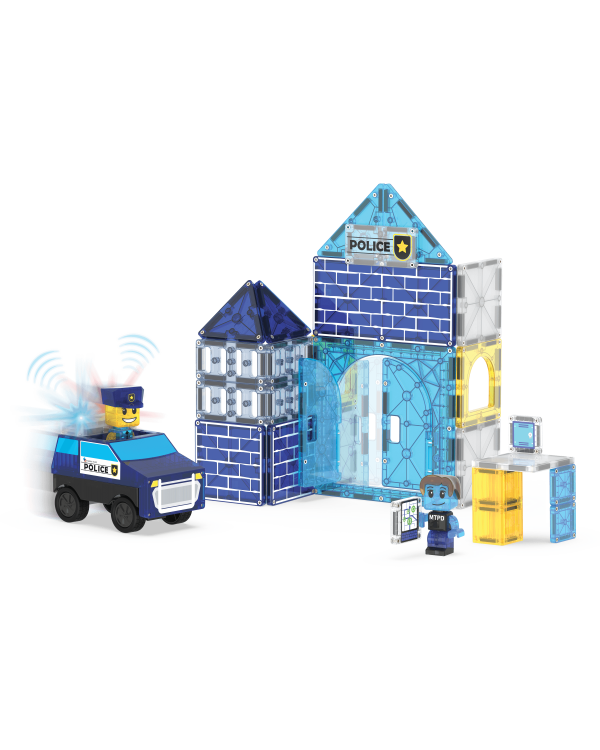 Дополнительное изображение книги «MAGNA-TILES магнитный конструктор Полицейский участок, 35 деталей»