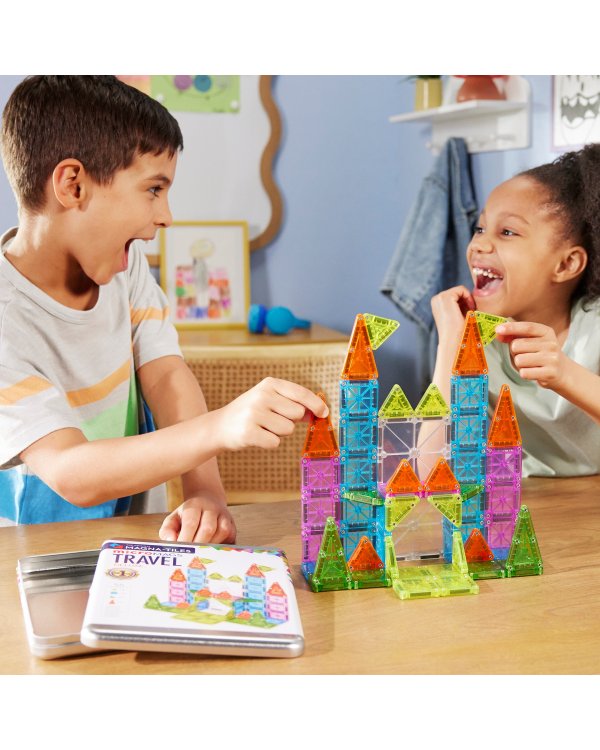 MAGNA-TILES магнитный конструктор Набор для путешествий Deluxe, 55 деталей