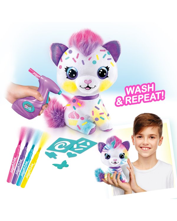 AIRBRUSH PLUSH игровой набор мягкая игрушка с аэрографом Котенок 25, см