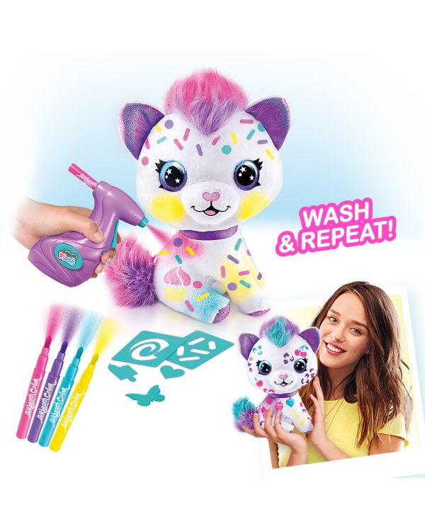 AIRBRUSH PLUSH игровой набор мягкая игрушка с аэрографом Котенок 25, см