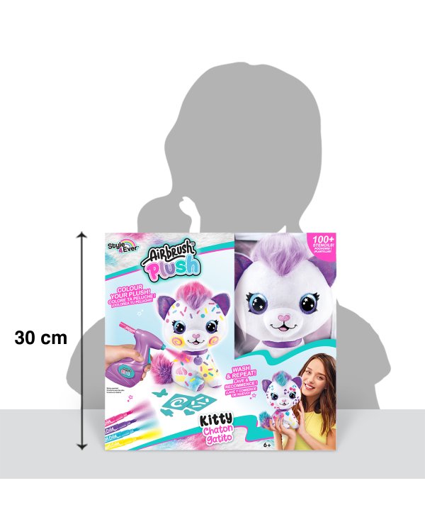 AIRBRUSH PLUSH игровой набор мягкая игрушка с аэрографом Котенок 25, см