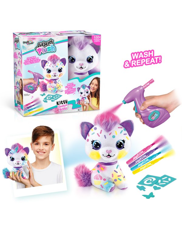 AIRBRUSH PLUSH игровой набор мягкая игрушка с аэрографом Котенок 25, см