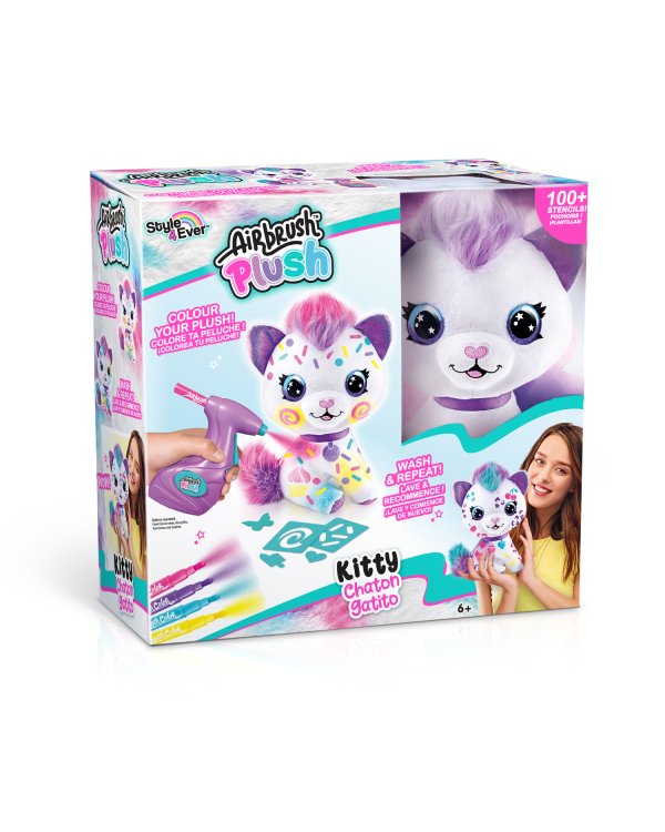 AIRBRUSH PLUSH игровой набор мягкая игрушка с аэрографом Котенок 25, см