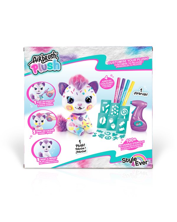 AIRBRUSH PLUSH игровой набор мягкая игрушка с аэрографом Котенок 25, см