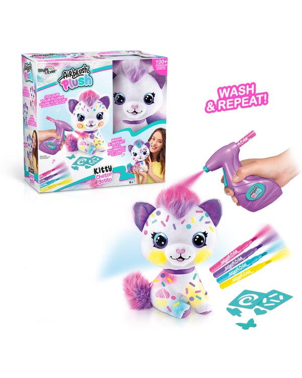 AIRBRUSH PLUSH игровой набор мягкая игрушка с аэрографом Котенок 25, см