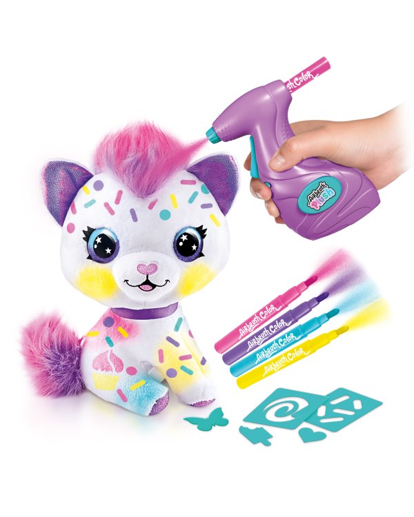 AIRBRUSH PLUSH игровой набор мягкая игрушка с аэрографом Котенок 25, см