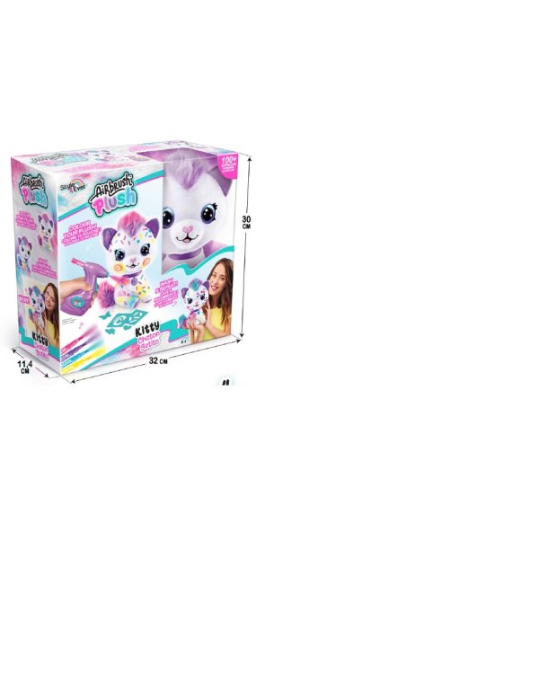 AIRBRUSH PLUSH игровой набор мягкая игрушка с аэрографом Котенок 25, см