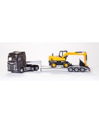 EMEK Scania S черный погрузчик с экскаватором масштаб 1:25, 98 см