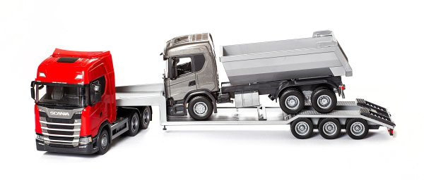 Обложка книги «EMEK Scania S красный погрузчик с самосвалом масштаб 1:25, 99 см»