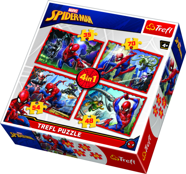 TREFL SPIDER-MAN Комплект пазлов 4в1 Человек-паук