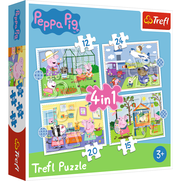 TREFL PEPPA PIG Комплект пазлов 4в1 Свинка Пеппа