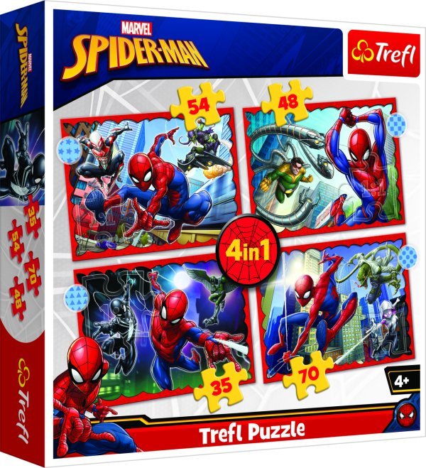 TREFL SPIDER-MAN Комплект пазлов Человек-паук (4 in 1) TREFL SPIDER-MAN Комплект пазлов Человек-паук (4 in 1)