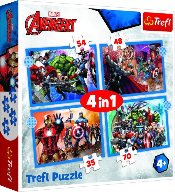 TREFL AVENGERS Комплект пазлов 4в1 Мстители TREFL AVENGERS Комплект пазлов 4в1 Мстители