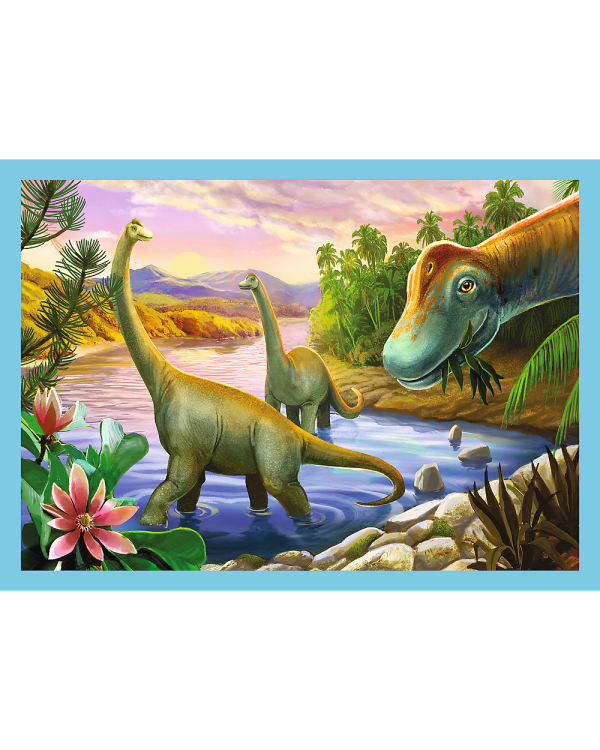 TREFL Комплект пазлов Динозавры 4 в 1: 12 15 20 24 эл.