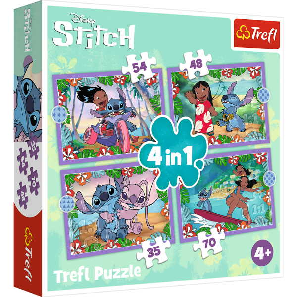 TREFL DISNEY STITCH Комплект пазлов 4в1 TREFL DISNEY STITCH Комплект пазлов 4в1