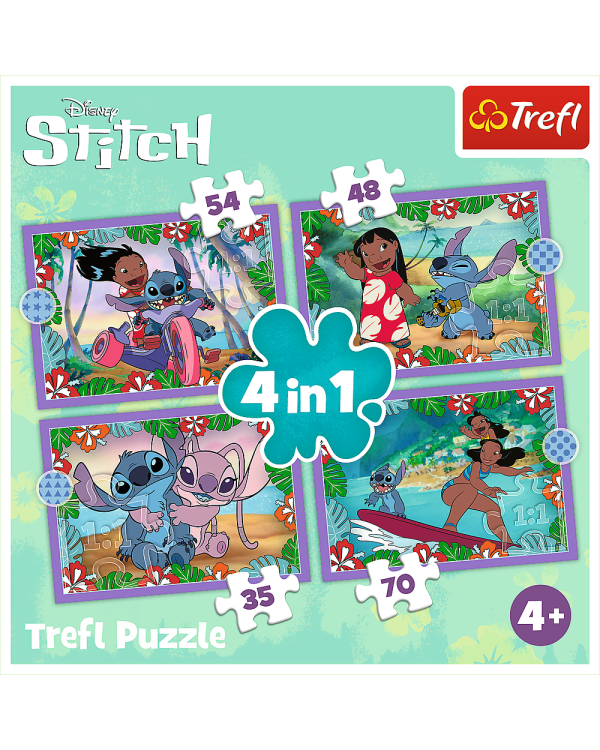 TREFL DISNEY STITCH Комплект пазлов 4в1
