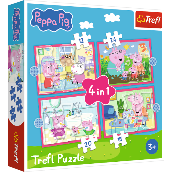 TREFL PEPPA PIG Комплект пазлов 4в1 Свинка Пеппа