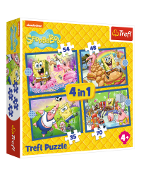 TREFL SPONGEBOB Комплект пазлов 4в1 Губка Боб