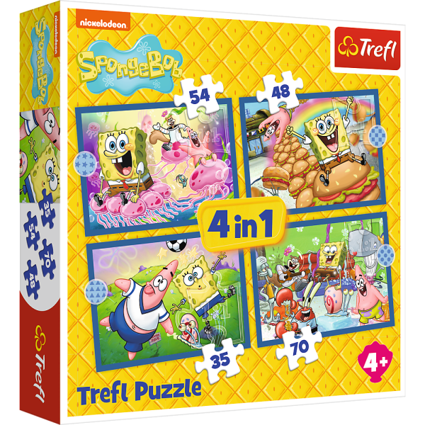 TREFL SPONGEBOB Комплект пазлов 4в1 Губка Боб