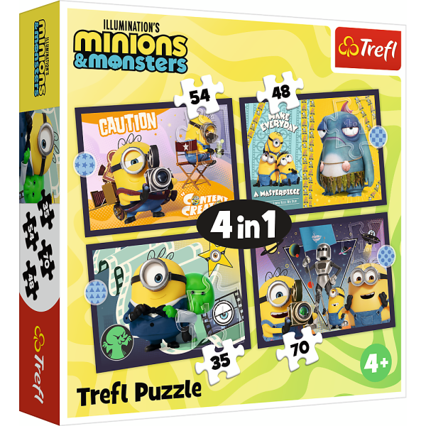 Обложка книги «TREFL MINIONS Комплект пазлов 4в1 Миньоны»