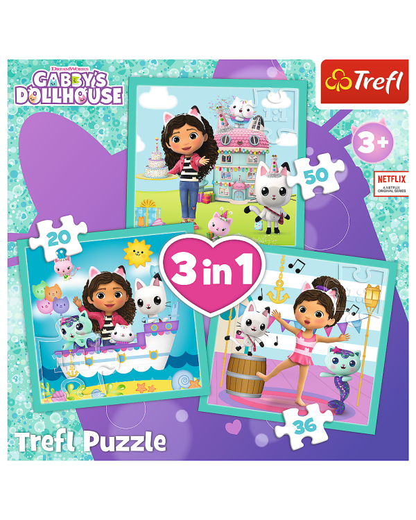 TREFL GABBY´S DOLLHOUSE Комплект пазлов 3в1