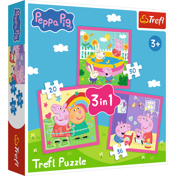 TREFL PEPPA PIG Комплект пазлов 3в1 Свинка Пеппа