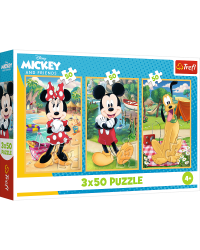 TREFL DISNEY MICKEY MOUSE набор пазлов "Мыши на отдыхе", 3×50 шт.