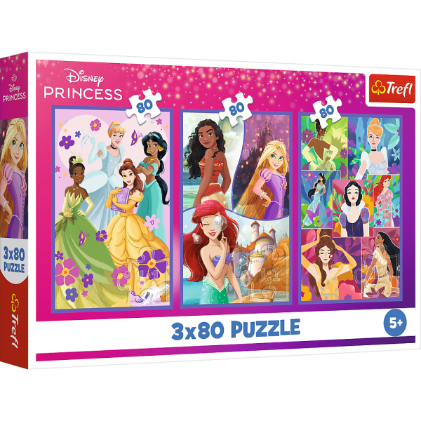 Обложка книги «TREFL DISNEY PRINCESS Комплект пазлов Друзья, 3x80 шт.»