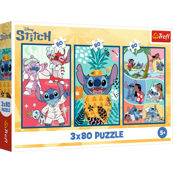 TREFL DISNEY STITCH Комплект пазлов, 3x80 шт.