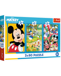 TREFL DISNEY MICKEY MOUSE Комплект пазлов, 3x80 шт.