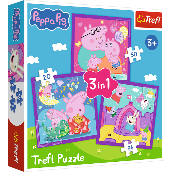 TREFL PEPPA PIG Комплект пазлов 3в1 Свинка Пеппа