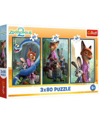 TREFL DISNEY Комплект пазлов Зверополис, 3x80 шт.