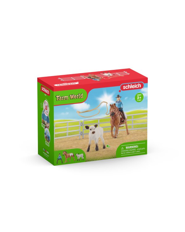 SCHLEICH FARM WORLD Командное заарканивание с девочкой-ковбоем