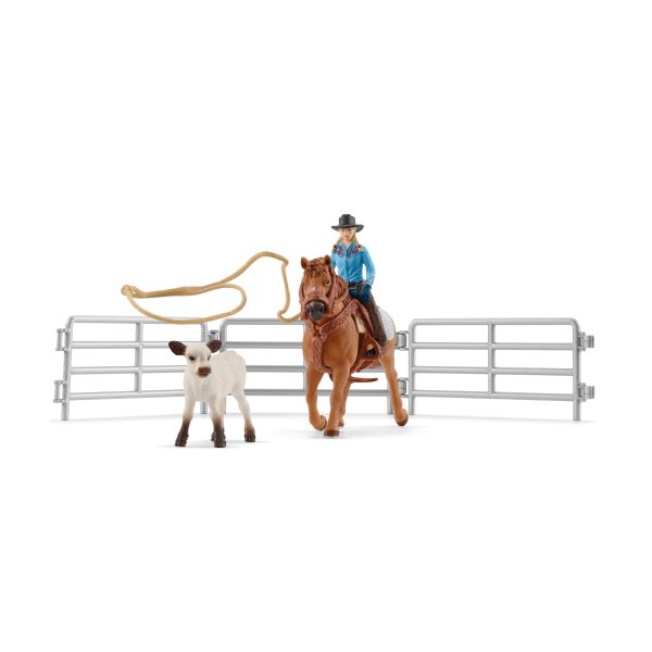 SCHLEICH FARM WORLD Командное заарканивание с девочкой-ковбоем
