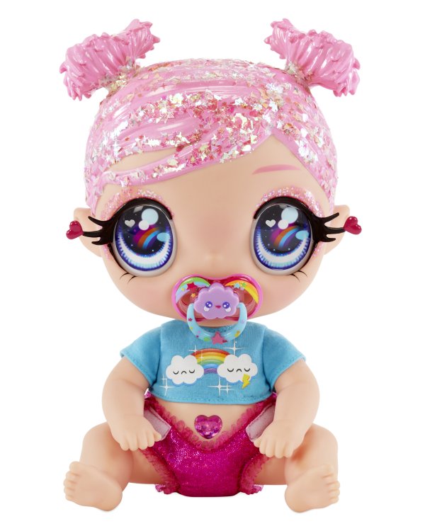 GLITTER BABYZ Интерактивная кукла Pink Rainbow, 20 cm
