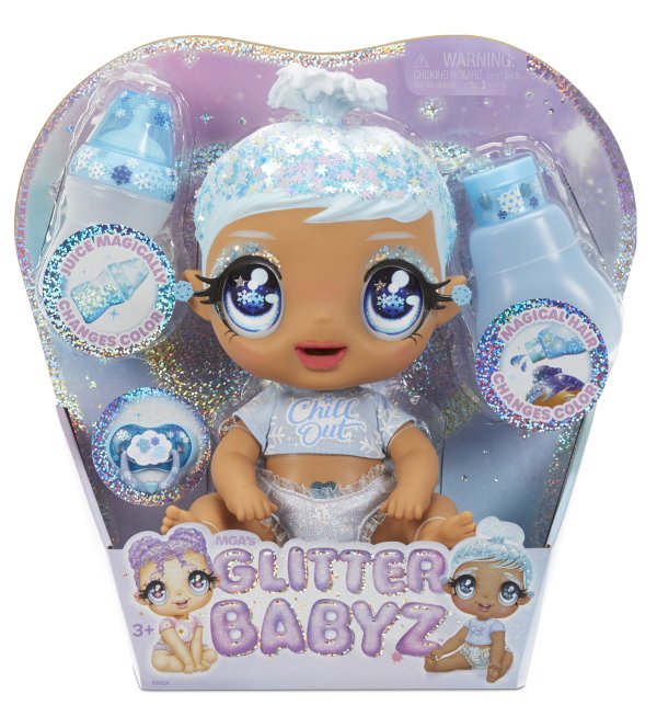 GLITTER BABYZ Интерактивная кукла Blue Snowflake, 20 cm