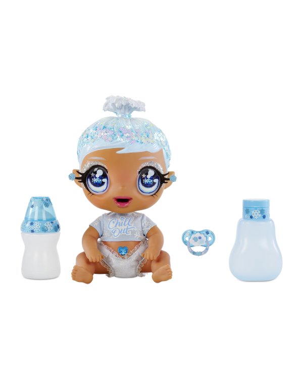 GLITTER BABYZ Интерактивная кукла Blue Snowflake, 20 cm