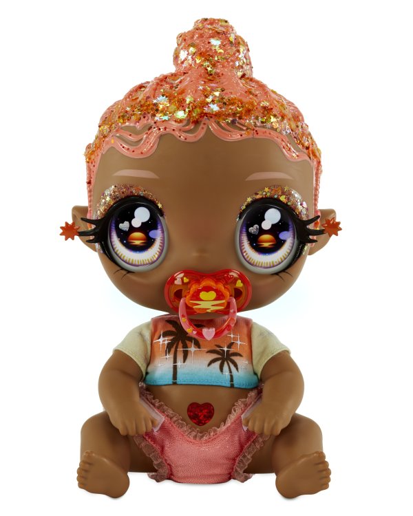 GLITTER BABYZ  Интерактивная кукла Coral Pink Palm Trees, 20 cm