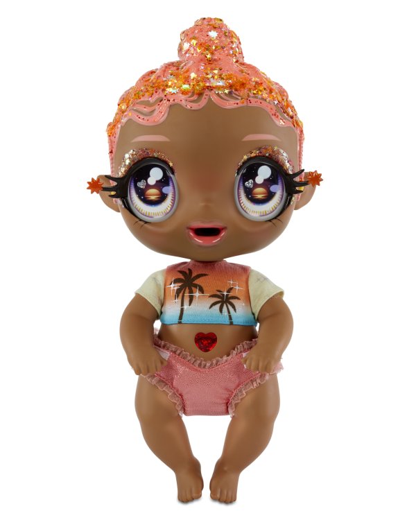 GLITTER BABYZ  Интерактивная кукла Coral Pink Palm Trees, 20 cm