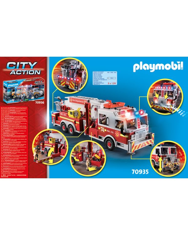PLAYMOBIL Спасательные машины: пожарная машина с башенной лестницей 70935