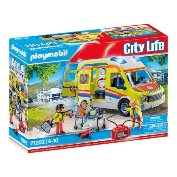PLAYMOBIL CITY LIFE Машина скорой помощи со светом 71202 PLAYMOBIL CITY LIFE Машина скорой помощи со светом 71202