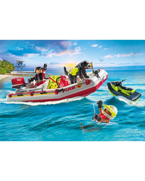 PLAYMOBIL ACTION HEROES Fireboat with Aqua Scooter 71464