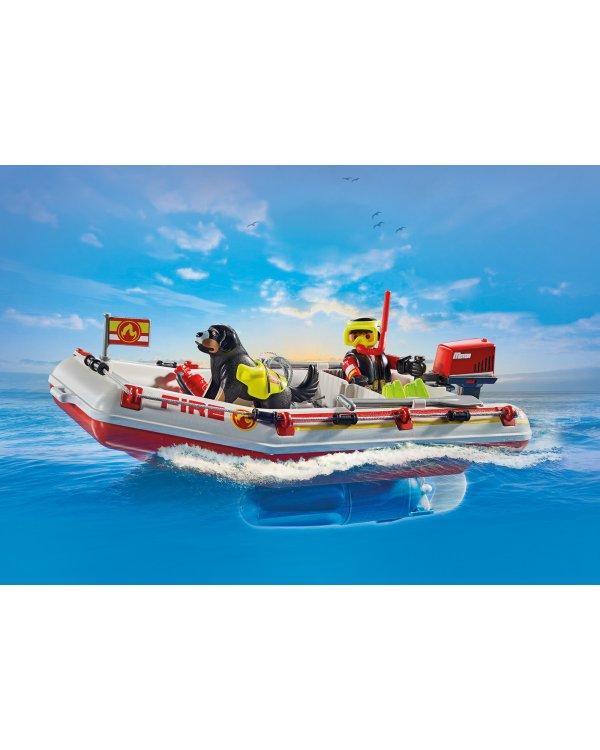 PLAYMOBIL ACTION HEROES Fireboat with Aqua Scooter 71464
