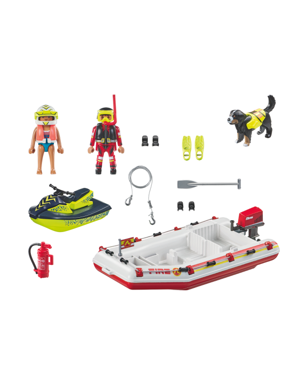 PLAYMOBIL ACTION HEROES Fireboat with Aqua Scooter 71464