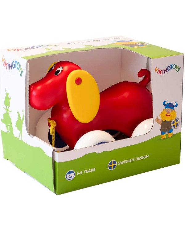 VIKING TOYS собачка на верёвочке, 19 см
